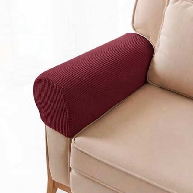 HLONK Sofa Couch Arm Chair Covers Armrest Armchair Covers Stretch Recliner Slipcover Set of 2 Black Furniture Protection Home Decor Accessory Vintage Style Snug Fit Stretchable Fabri
