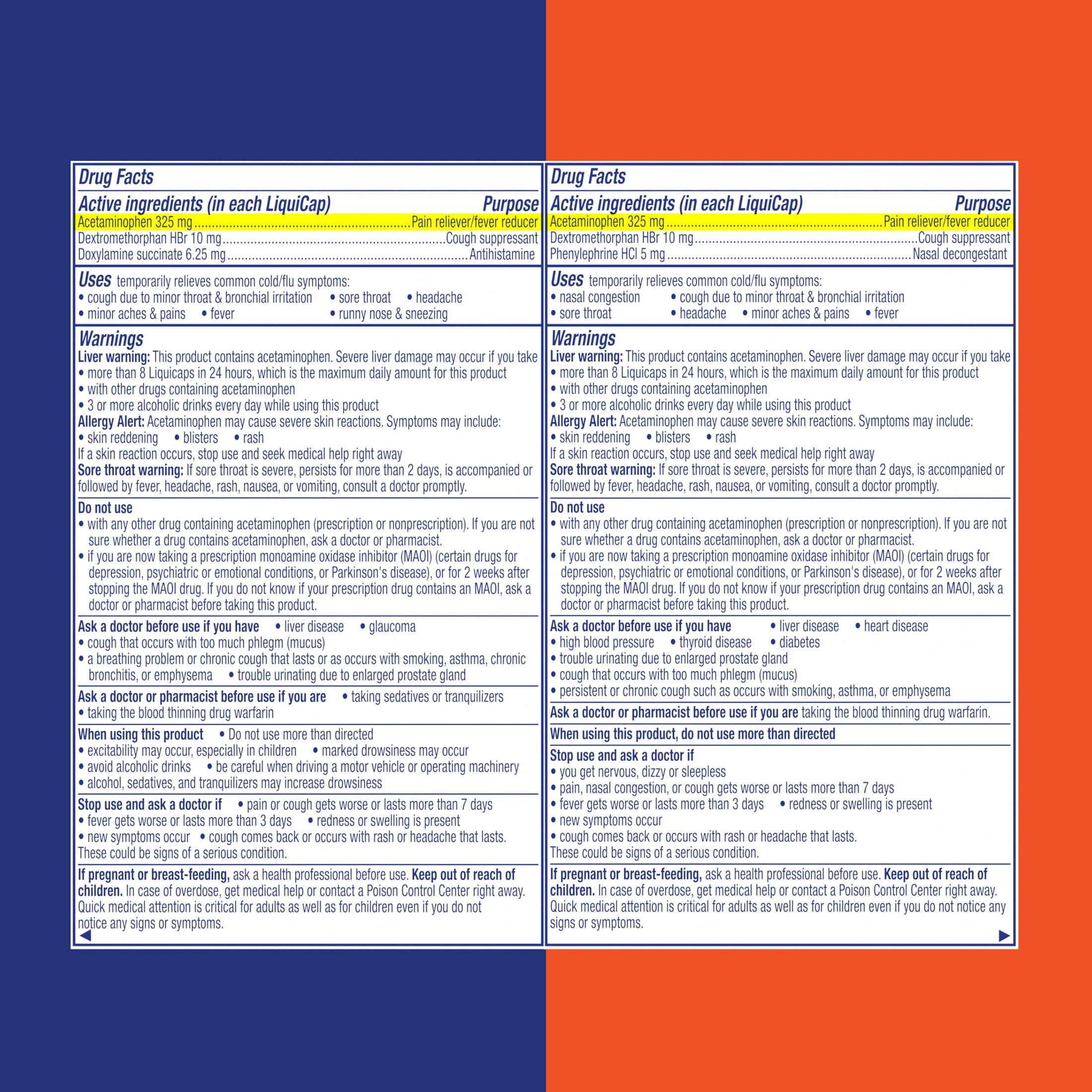 Vicks DayQuil & NyQuil Cold and Flu Ultra Concentrated Liquicaps, Cold Medicine, 96 Count