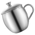 thumbnail image 2 of ColoMX Taza de café de acero inoxidable taza de café resistente al desgaste Copa de agua decorativa para el hogar (500 ml), 2 of 8