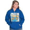 thumbnail image 3 of Vintage Hippie Smurfette Flower Power Zip Hoodie Sweatshirt Women Brisco Brands M, 3 of 5