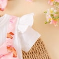 thumbnail image 4 of Kaprioy Baby Girl Summer Clothes Short Sleeve Cute Cartoon Horse Print Bubble Romper Bow Shorts Jumpsuit Outfit 0 3 6 9 12 18 Months Girls Summer Clothes, 4 of 8