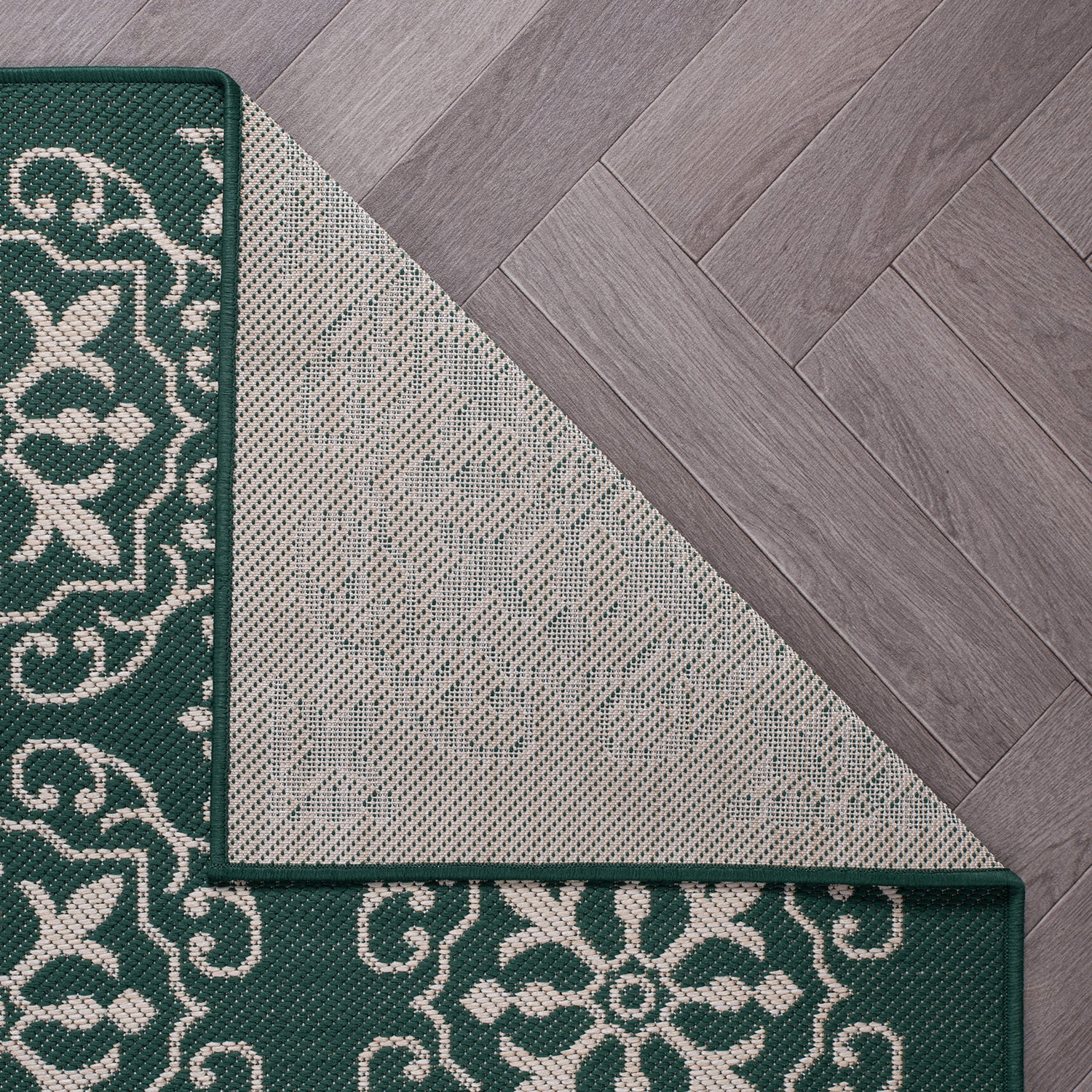 World Rug Gallery Transitional Geometric Textured Flat Weave Indoor/Outdoor Area Rug - GREEN 5' X 7'