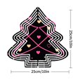 thumbnail image 3 of Stylish Metal Hanging Christmas Tree Wind Spinner - Black & White Design with Pink Hearts & Diamond Pattern for Garden Decor, 3 of 7