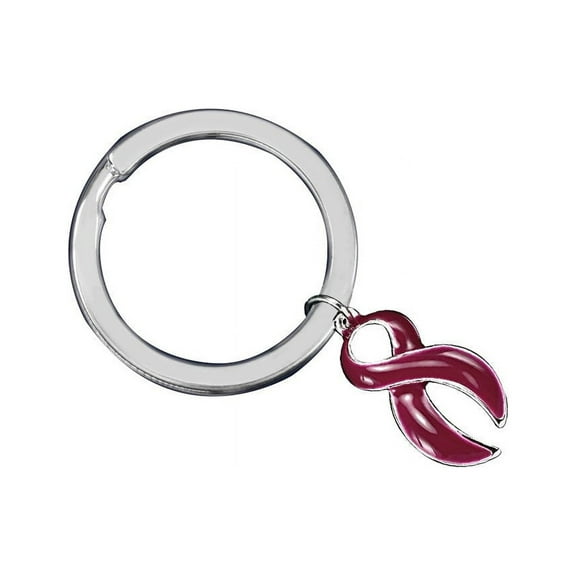 Burgundy Ribbon Split Style Key Chains