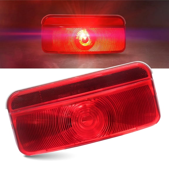 Command Electronics OEM 12V Incandescent RV & Trailer Tail Light - Made in USA - Brake Light with Built-in Reflector - Hardware & Connectors Included | Durable White Trim (1 Pack)