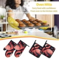 thumbnail image 5 of Naloa Colorful Floral Flamingo Oven Mitts and Pot Holders 4 pcs Set, Cooking Baking Grilling Kitchen Oven Glove for Cooking, 5 of 6