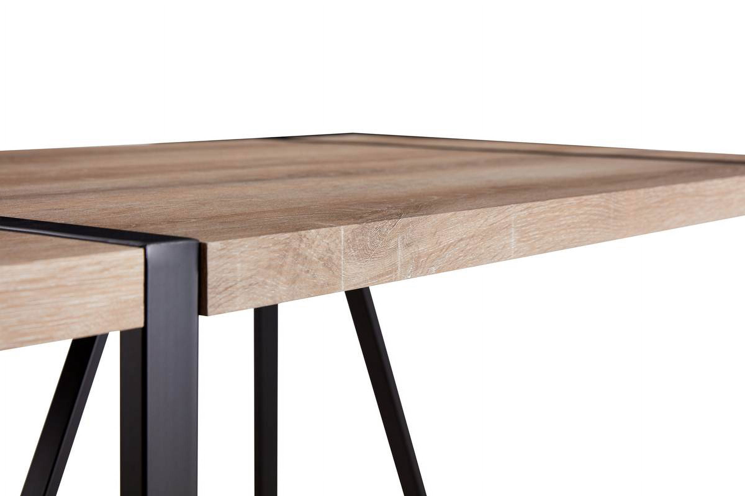 55" Dining Table For 4-6 Person, With 1.5" Thick Engineered Wood Tabletop and Black Metal Legs