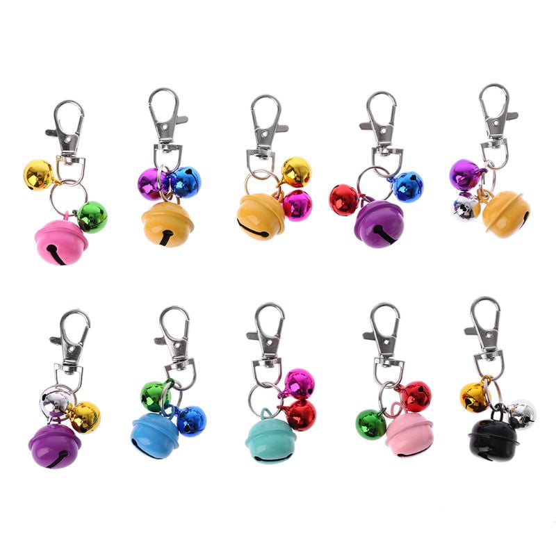 Loud Pet Training Collar Bells Bag Suitcase Security Keychain Keyring Bells on a Large Lobster Clasp