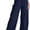 Navy Blue, variant on Women's Casual Wide Leg Dress-Pants, High Elastic Waisted in The Back Business Flowy Trousers with Pockets