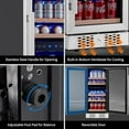 thumbnail image 6 of 15 Inch Beverage Refrigerator, 96 Cans Beverage Fridge Stainless Steel w Double-Layer Tempered Glass Door for Beer Wine Soda, Freestanding & Built In Wine Cooler w Safety Lock for Home, Office or Bar, 6 of 7