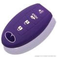 thumbnail image 2 of Dobrev 4 Buttons Silicone Rubber Case Protector Key Fob Cover Smart Car Remote Holder for Infiniti EX35 FX50 G37 M45 QX56 FX50 G35 M35 M56 2014-2015 Infiniti QX60 QX80 (Purple), 2 of 5