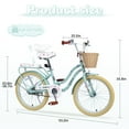 thumbnail image 6 of Aukfa 20" Girls Bike with Basket – Kids Bicycle for Ages 7-12, Front & Rear Brakes,Mint Green, 6 of 7