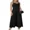 black, variant on Jumpsuits for Women V Neck Spaghetti Strap Wide Leg Pleated Pants Summer Cami Overalls Black-S