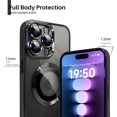 thumbnail image 2 of Compatible with iPhone 15 Pro Case Plating Magnetic Crystal [ Support Compatible with Magsafe ] Luxury Case Camera Protection Cover Screen Protector Cover Girls Women Phone Case -Black, 2 of 12