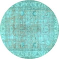 thumbnail image 1 of Ahgly Company Indoor Round Persian Light Blue Traditional Area Rugs, 7' Round, 1 of 4