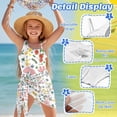 thumbnail image 5 of SEANATIVE Flower Printed Bathing Suit for Girls Mesh Cover-up Skirt Cutout One Shoulder Beach Swimsuits with Adjustable Strap, Size 17-18 Years Old, Cute Floral White, 5 of 7