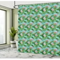 thumbnail image 5 of Ambesonne Tropical Shower Curtain, Flamingos Leaves Pattern, 69"Wx75"L, Pale Sky Blue Fern Green, 5 of 5