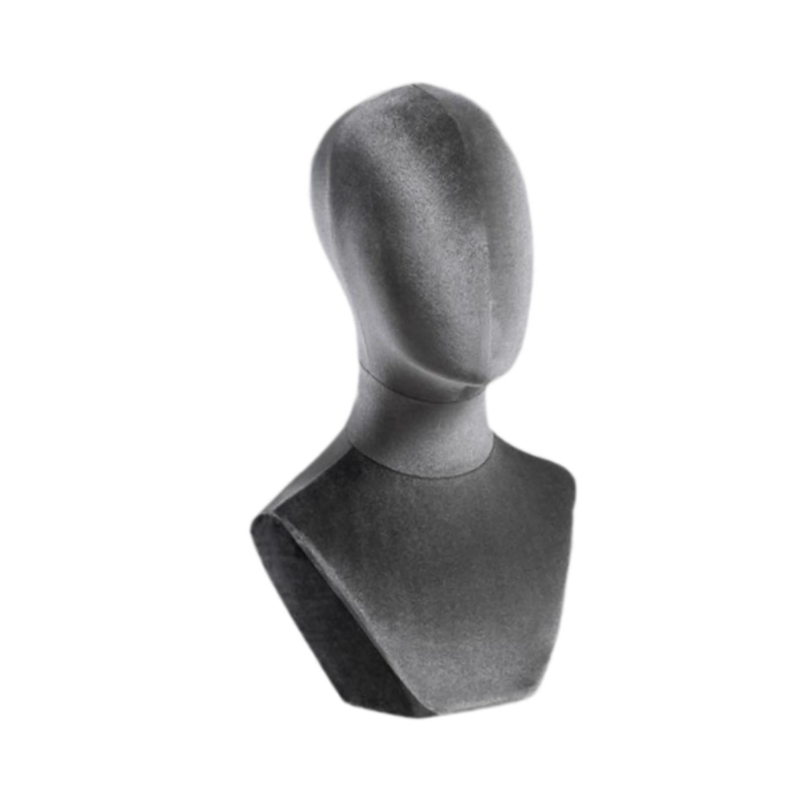 Serenable Bust Mannequin Head Versatile Holder for Headdress Commercial Use Hats Grey
