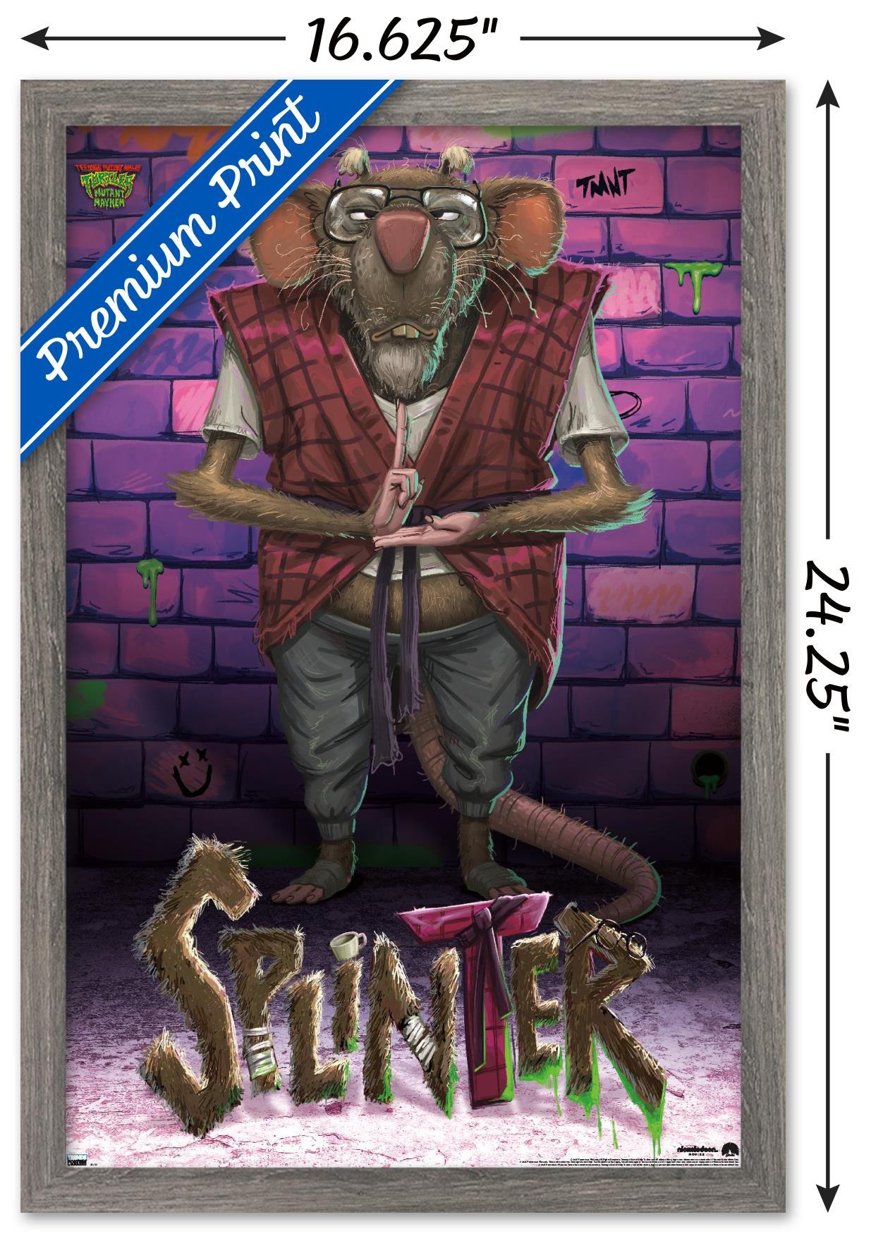 Teenage Mutant Ninja Turtles: Mutant Mayhem - Splinter Wall Poster, 14.725" x 22.375" Framed