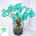 thumbnail image 4 of Calla Lily Bridal Wedding Bouquet Head Lataex Real Touch Flower Bouquets 20, Blue, 4 of 4