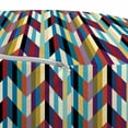 thumbnail image 3 of Wave Pouf Cover with Zipper, Colorful Geometric Abstract Classic Fashion Repeating Pattern of Zigzag Shapes Print, Soft Decorative Fabric Unstuffed Case, 30" W X 17.3" L, Multicolor, by Ambesonne, 3 of 5