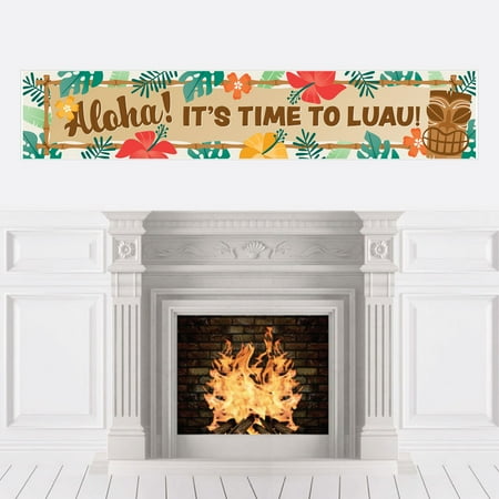 Big Dot of Happiness Tropical Luau - Hawaiian Beach Party Decorations Party Banner