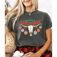 thumbnail image 2 of Merry Christmas Western Shirt for Women and Teens Festive Bull Skull Country Graphic Tee Pepper Shirt Adult Large, 2 of 4