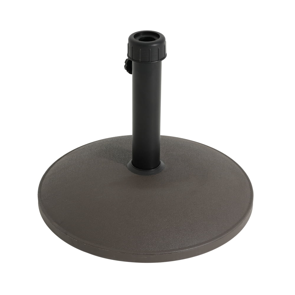 Outdoor 35-lb Round Brown Resin & Concrete Patio Umbrella Base, Weather-Resistan