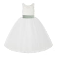 thumbnail image 2 of Ekidsbridal Ivory Lace Back Flower Girl Dress Junior Bridesmaid Princess for Toddlers 212noFT 6, 2 of 3