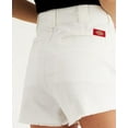 thumbnail image 3 of DICKIES Womens White Denim Frayed Pocketed Zippered Hook And Bar Closure High Waist Shorts Juniors 9\29, 3 of 3
