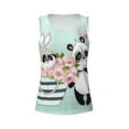 thumbnail image 4 of Xecao Cute Panda print women's scoop neck, loose-fit workout tank tops for the gym., 4 of 9