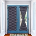 thumbnail image 2 of Navy Blue Geometric Door Curtains for Door Window, French Sidelight Front Back Door Curtains With Tieback, Brown Modern Abstract Art Aesthetics Kitchen Rod Pocket Drapes Panel, 25"x72", 2 of 5