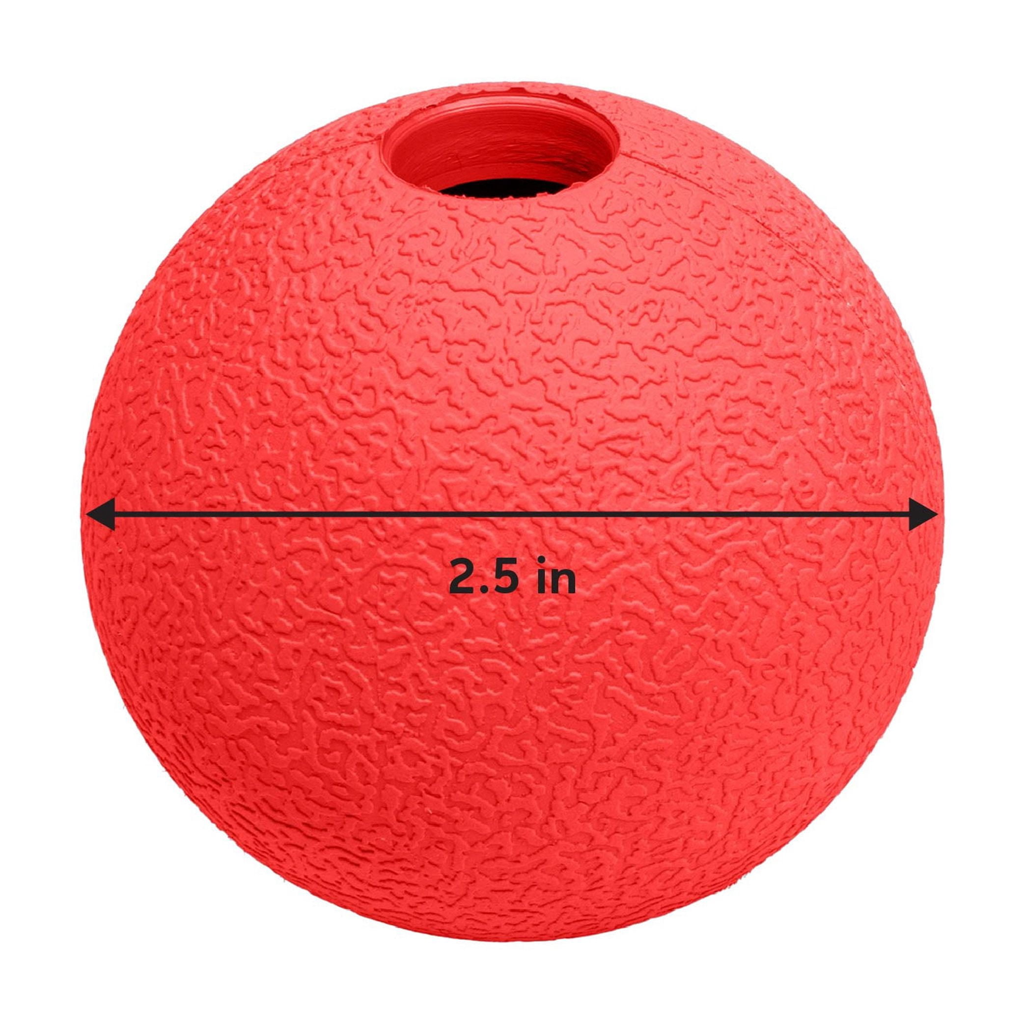 Vibrant Life Durable Rubber Dog Fetch Ball, Red, Small, Chew Level 3, 1 Count
