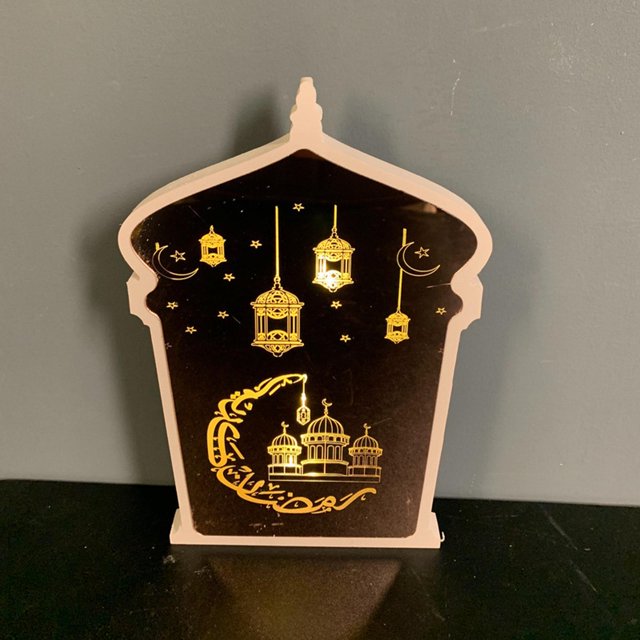 Adornos de islámicos Eid Mubarak, adornos de de Ramadán, de noche, luces artesanales para , Festival islámico, comedor DIY castillo Fernando Decoraciones de Eid Mubarak