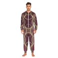 thumbnail image 3 of FORMRS Onesies Pajama for Adults Unisex Hoodie Winter Jumpsuit One Piece Sleepwear, Sizes S-2XL, Gold Abstract Pattern, 3 of 7