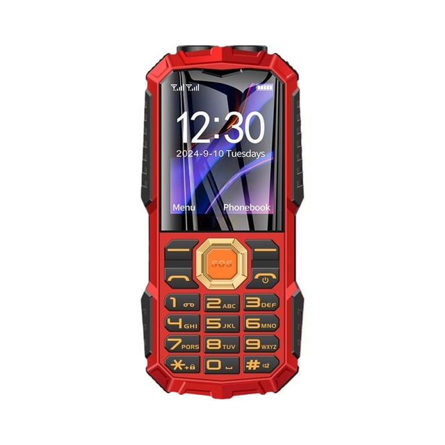 Red Red Pushbutton Straight Cell Phone Strong Signal Loud Sound Large Screen Long Standby For Elderly Users