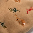 thumbnail image 3 of for Women Embroidered Squirrel Leaves Wool Beret Hat Newsboy Cap Pumpkin Hat Mori Rabbit BEIGE, 3 of 8