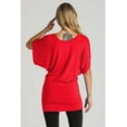 thumbnail image 5 of BAIEBLEUE GLOBAL Women's Solid Butterfly Short Sleeve V Neck Dolman Top Red S, 5 of 5
