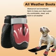 thumbnail image 3 of Unique Bargains 4pcs Dog Shoes Breathable Dog Shoes Dog Boots Paw Protectors Red Size 7 Width 2.55", 3 of 7