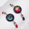 thumbnail image 3 of 2 Pcs Bracelets Soleil & Lune 7 Pouces avec Rallonge 2 Pouces Lumineux 304 Acier Inoxydable Verre Plat Bracelet à Maillons Ronds Réglable Cordon en Nylon Bracelets Lumineux dans le Noir pour Usage Quotidien, 3 of 4
