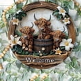 thumbnail image 5 of Xihbxyly Letrero de Bienvenida de Vaca de Madera, Placa de Puerta Festiva Artesanal, Decoración Navideña Al Por Mayor, Uso Interior y Exterior, Tienda de Regalos, Evento, Diseño Fácil de Colgar, 5 of 5