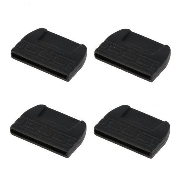 6x4 Piezas Mochila Correas Cinturón Hebillas de Cola Plana Clips de Extremo Puntas Negro 20 Mm 6 piezas
