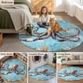 thumbnail image 6 of Round Area Rug 5ft,Watercolor Ocean Octopus Starfish Washable Carpet Non-Slip Runner Accent Rugs Indoor Floor Mat for Bedroom Living Room Decor,Sea Monster, 6 of 9