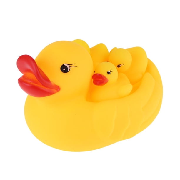 4 unids/set vinilo lindo adorable mamá bebé patos chirriantes juguete de baño niños juego Juguetes Ehuebsd libre de BPA