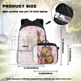 thumbnail image 4 of Yspwyqan School Backpack Set for Girls, Pink Bow Reading Capybara 4Pcs Backpack Set with Lunch Box, Double Zipper Front Pocket Trendy Purse for Back to School, 4 of 7