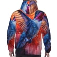thumbnail image 7 of Honeii Vibrant Hummingbird Watercolor Art Pattern Mens Hoodies Men's Loose Sleeve Sweatshirt,Pullover Hooded Sweatshirt for Men,Essentials Hoodie-3X-Large, 7 of 7