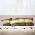 thumbnail image 3 of Ambesonne Urban Throw Pillow Cover 4 Pack, Empty Office Sunset View, 24", Orange Grey Green, 3 of 6