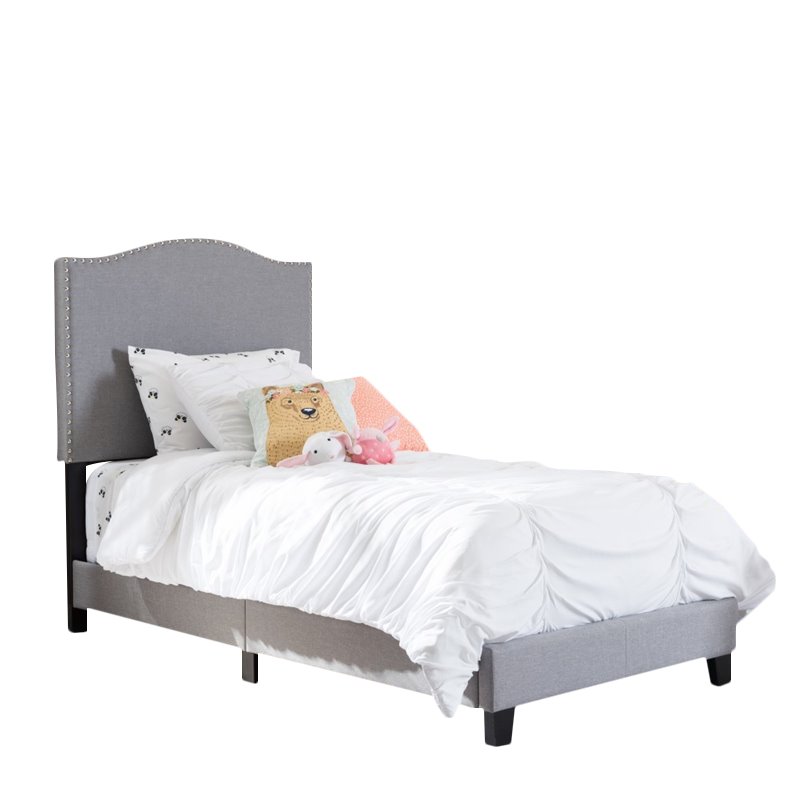 Natural Greige Twin Kids Bed in Gray