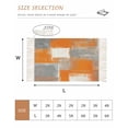 thumbnail image 2 of Orange Grey Kitchen Runner Rug 2'x4', Modern White Mottled Graffiti Art Painting Washable Rug with Tassels, Non Slip Woven Cotton Bathroom Rugs Hallway Carpet for Foyer Bedroom Entry Back Door Decor, 2 of 9