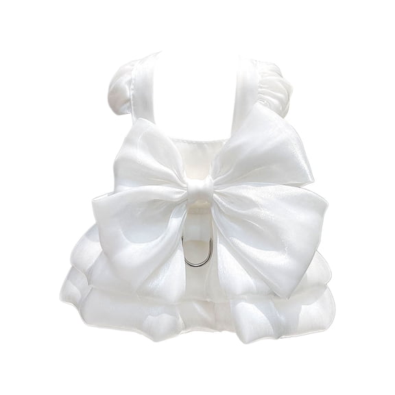 Pet Clothes Dog Dress for Small Dogs and Cats - Bow Design Wedding Outfit for Puppies Tutu Skirt Summer for Pet Girls Cute Doggy Dress
